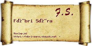 Fábri Sára névjegykártya