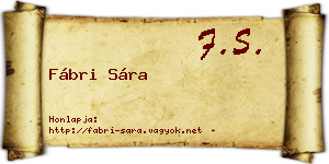 Fábri Sára névjegykártya